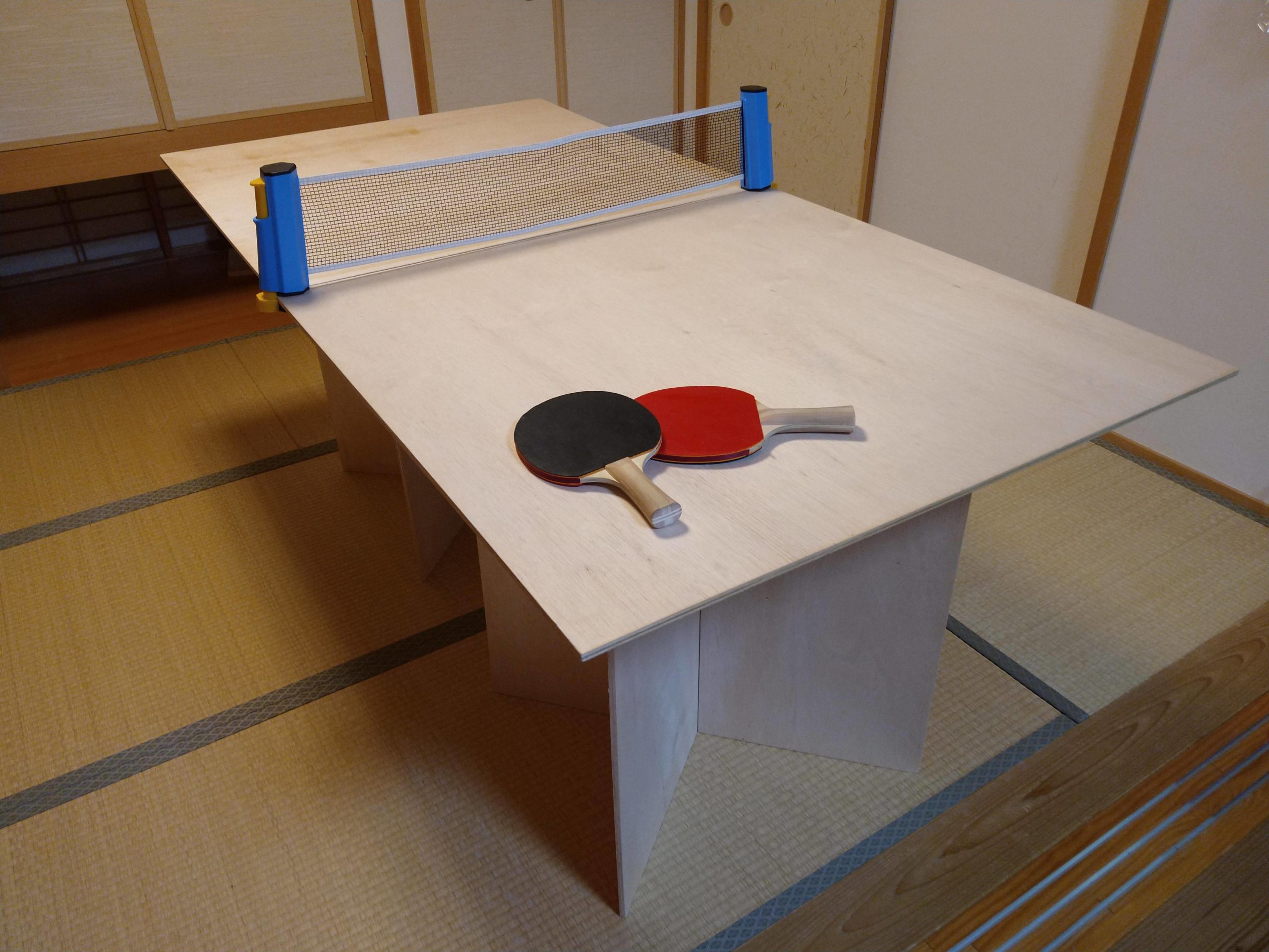 外出自粛対策 自宅用ペケ台卓球台を作成 得点板も作成 弓道とdiy