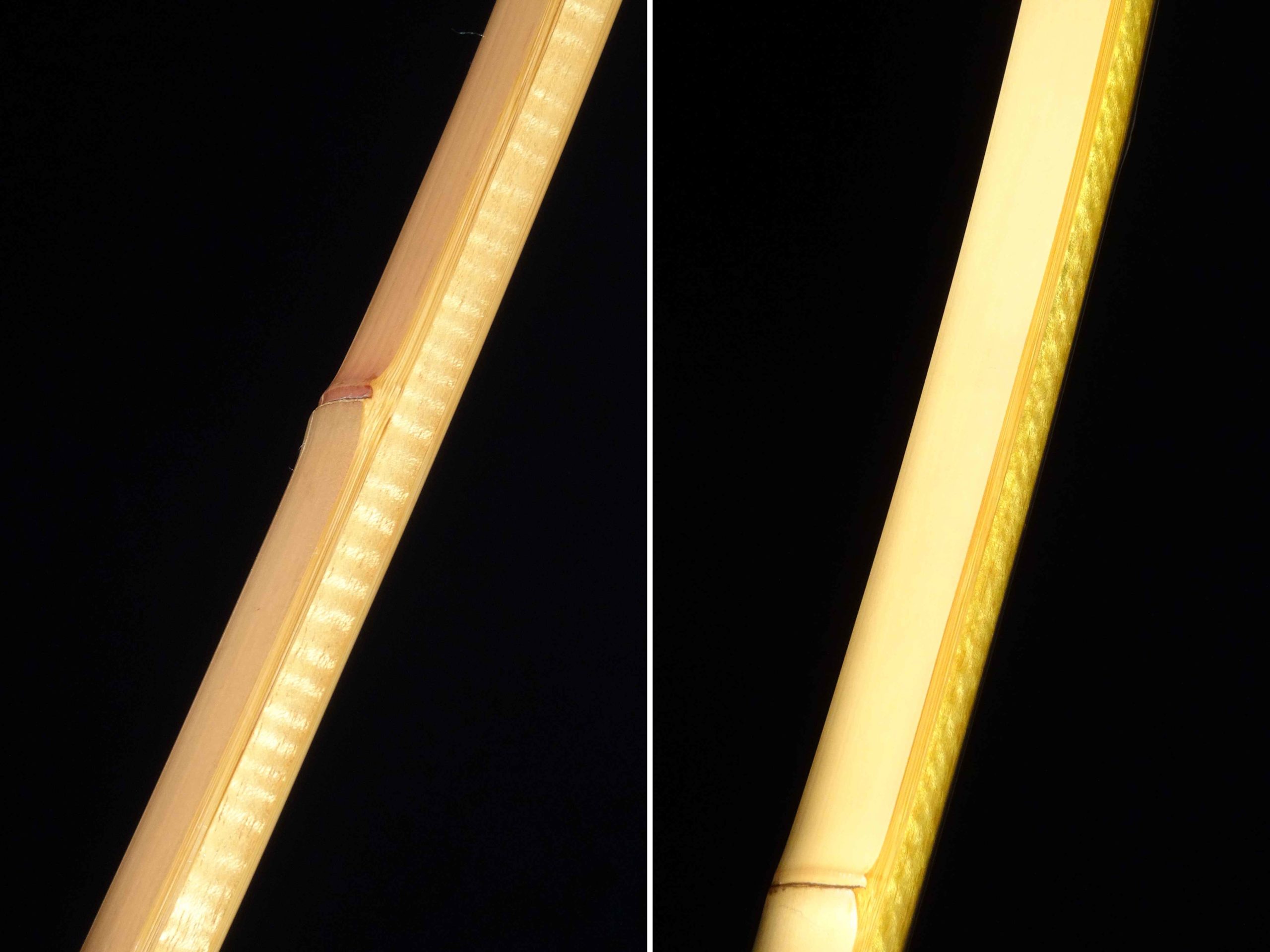 【弓道】美しい竹弓の側木、シコ杢、うずら杢 | 弓道とDIY